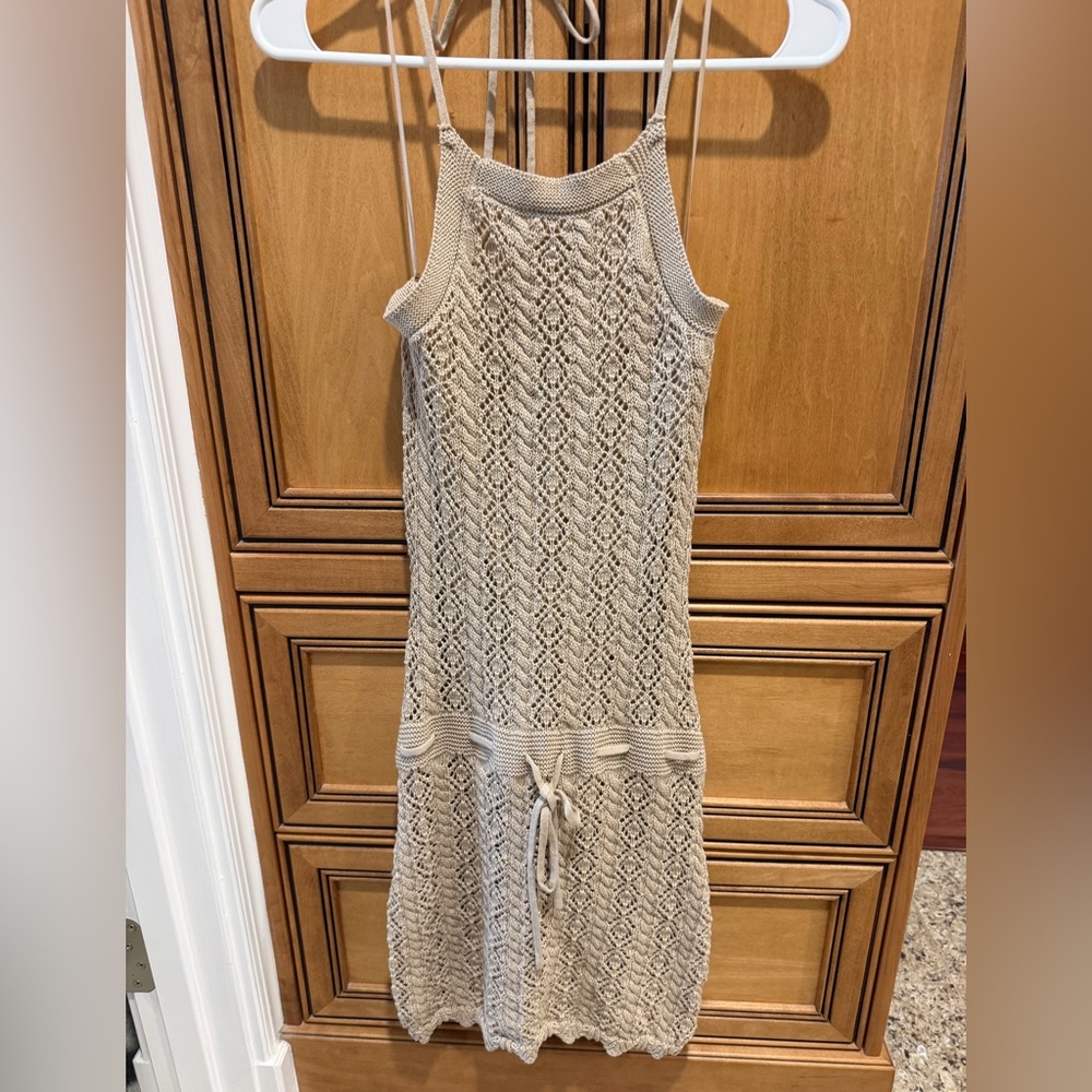 Mahina Tan Knit Mini Dress